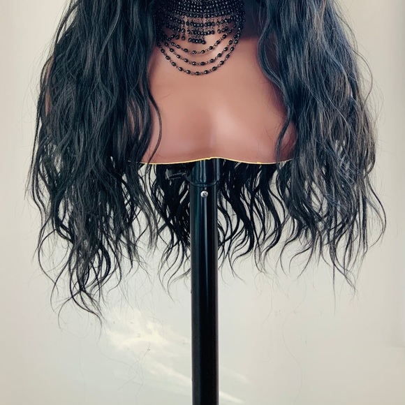 A Pretty “Put On & Go” Long Black Premium Fiber Headband Wig - Daily Wear/Event - Picture 4 of 16